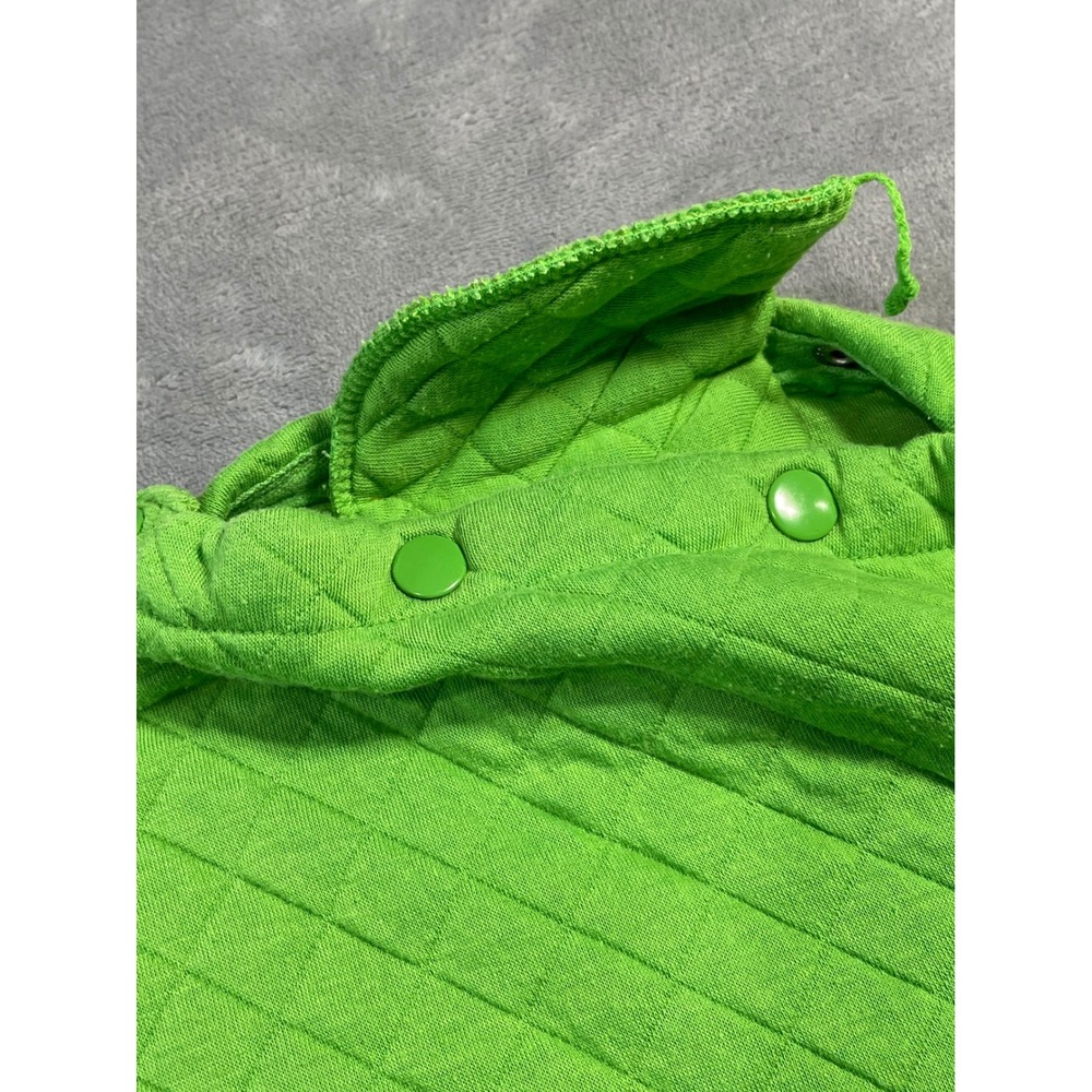 Venezia Womens Vintage Quilted Pullover Sweatshirt 26/28 Green Snap Shoulder - Picture 6 of 8